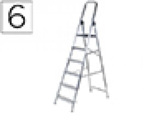 Escada q-connect de aluminio com 6 degraus peso maximo suportavel 150 kg 510 x 1895 x 1203 mm , Q-connect , 31969 , 8421446030604